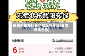 疫情防控绿码各个地区叫什么(各地绿码名称)